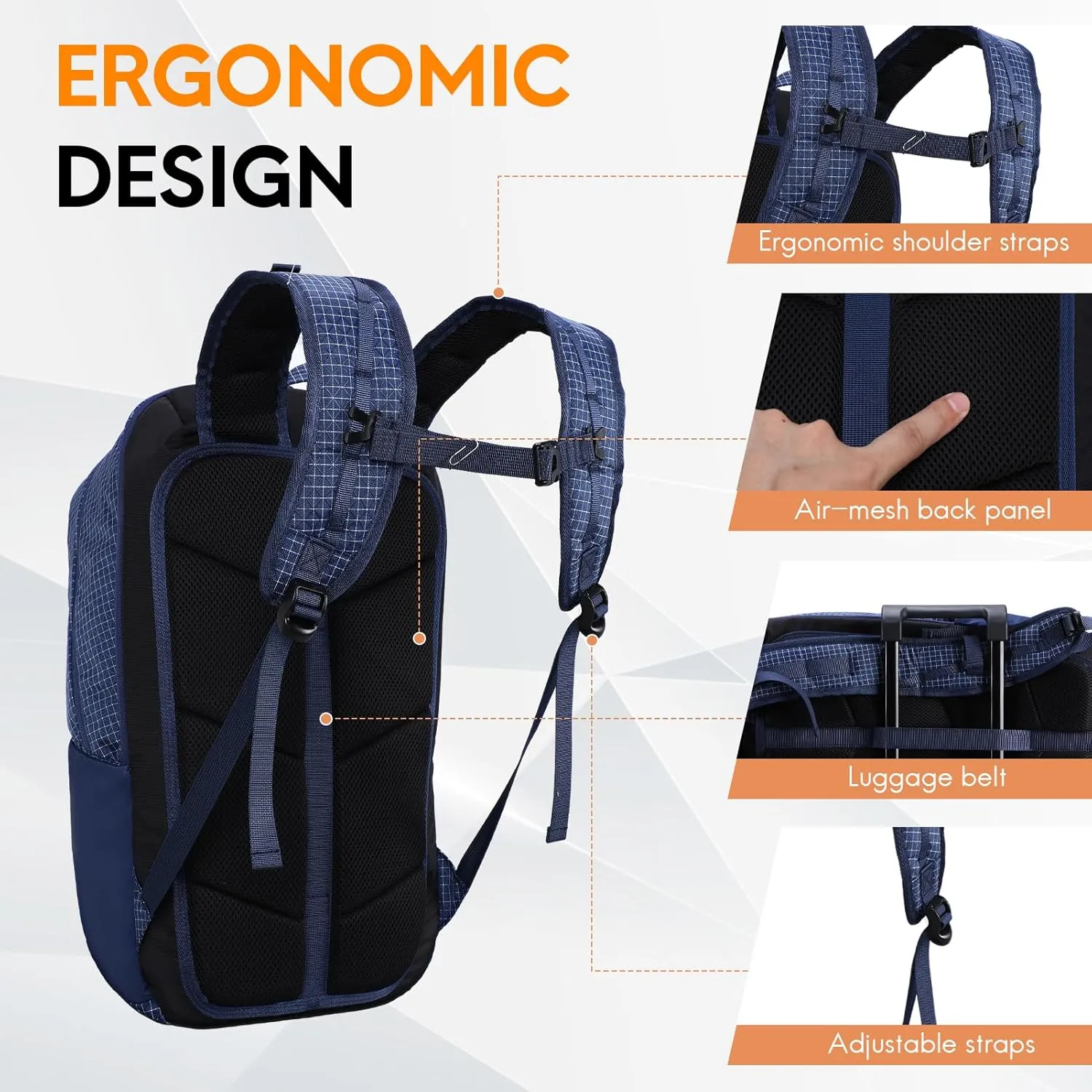 Haimont Small Travel Backpack Hiking Outdoor Everyday Daypack with 3 Compartments Men Women Water Resistant Bag, Casual