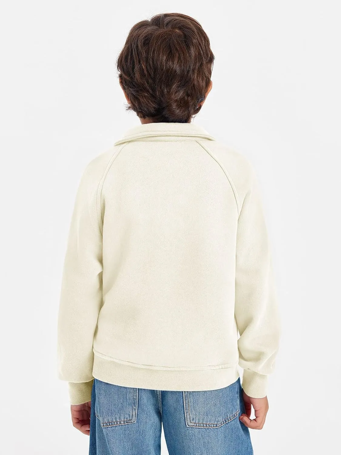 Haloumoning Boys Thumb Hole Sweatshirts Half Zipper Long Sleeve Fleece Pullover with Pockets 5-14 Years