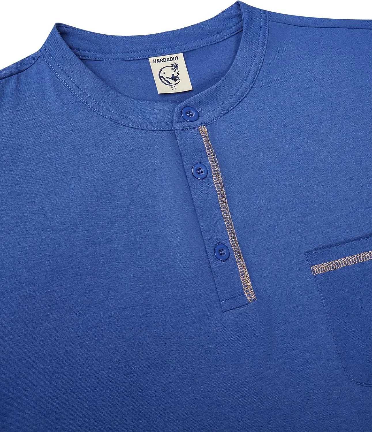 Hardaddy Men's Short Sleeve Henley Shirts Casual Summer Lightweight Button Henley Solid T-Shirt Tops
