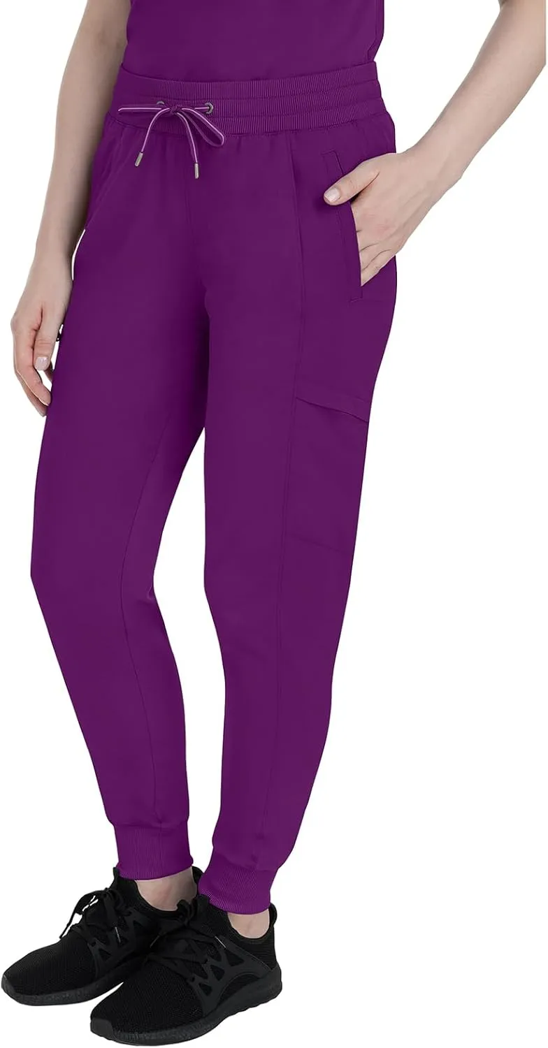 Healing Hands Women's Jogger Scrub Pant 7 Pockets Elastic Drawstring, with Moisture Wicking & 2-Way Stretch Technology - 9244