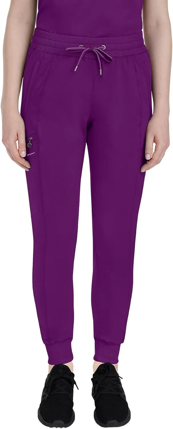 Healing Hands Women's Jogger Scrub Pant 7 Pockets Elastic Drawstring, with Moisture Wicking & 2-Way Stretch Technology - 9244