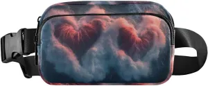 Heart Wave Fanny Packs for Women Men, Water Resistant Waist Pack Sling Bag Purse for Travel Hiking