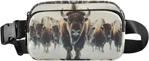 Herd Of Bison Fanny Pack Water Resistant Waist Pack Sling Bag Purse for Women Men Travel Hiking