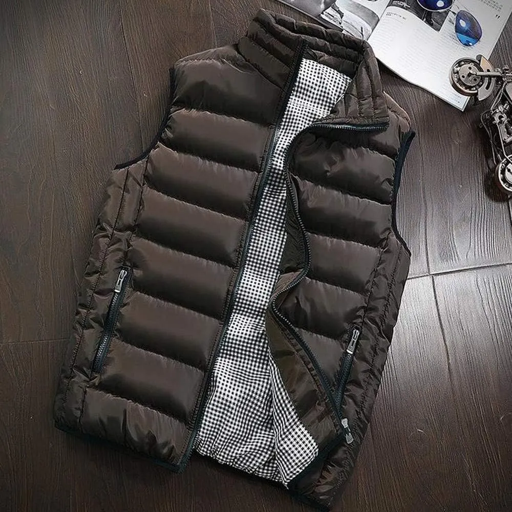 HGOOGY Men's Muscle Shirt Men Autumn Winter Coat Padded Cotton Vest Warm Hooded Thick Vest Tops Jacket 8xlt