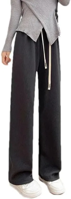 Hgvcfcv Sweater Loose Women's Harem Pants High Waist Casual Thickened Fashion Simple Women's Trousers Winter
