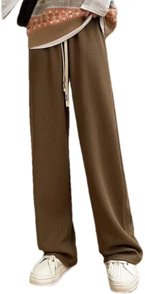 Hgvcfcv Sweater Loose Women's Harem Pants High Waist Casual Thickened Fashion Simple Women's Trousers Winter
