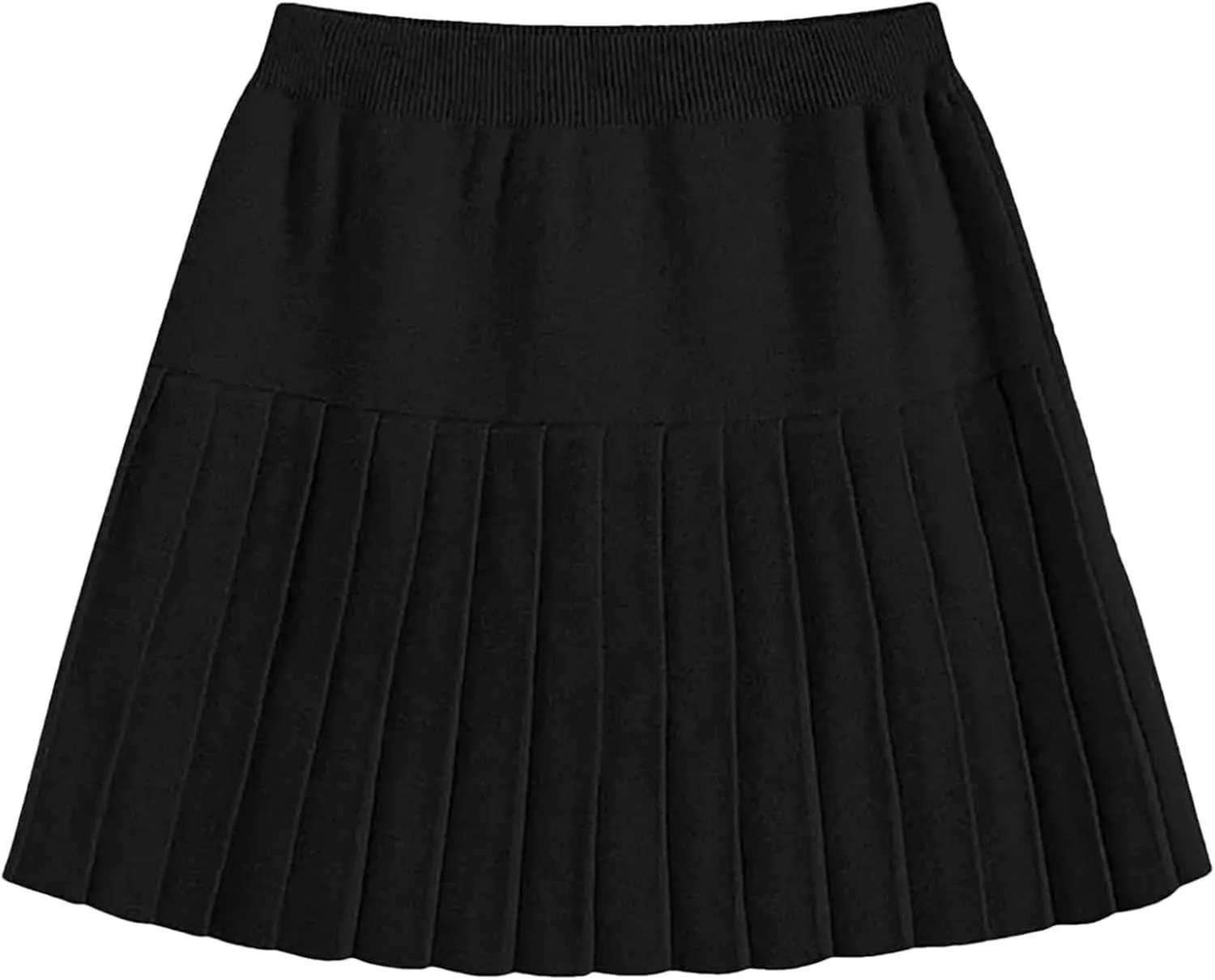 Hgvcfcv Womens Elastic Waist Skirts Knited Skirt Ladies Womens High Waist Harajuku Mini Pleated Skirt
