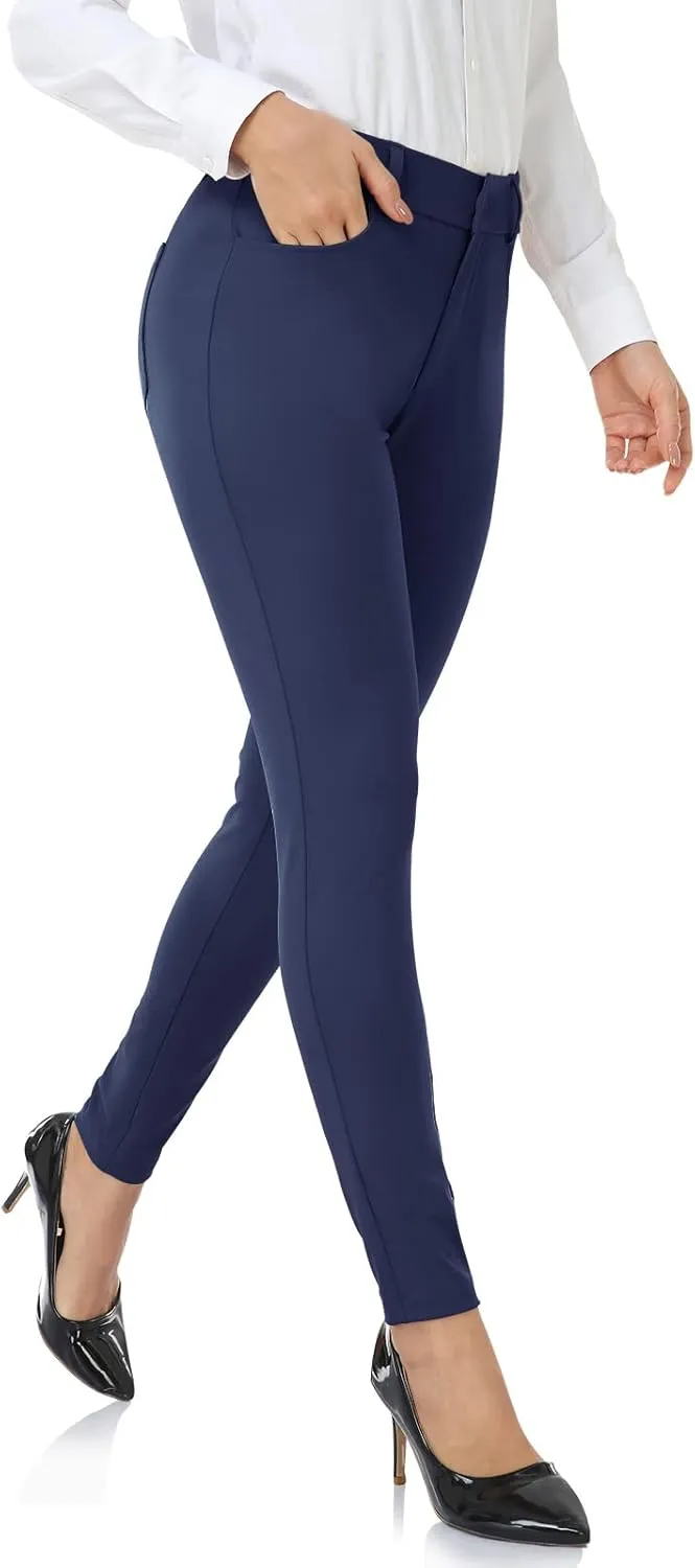 HISKYWIN Womens Dress Pants Stretch Work Office Business Slacks Comfy Yoga Golf Pants with Pockets