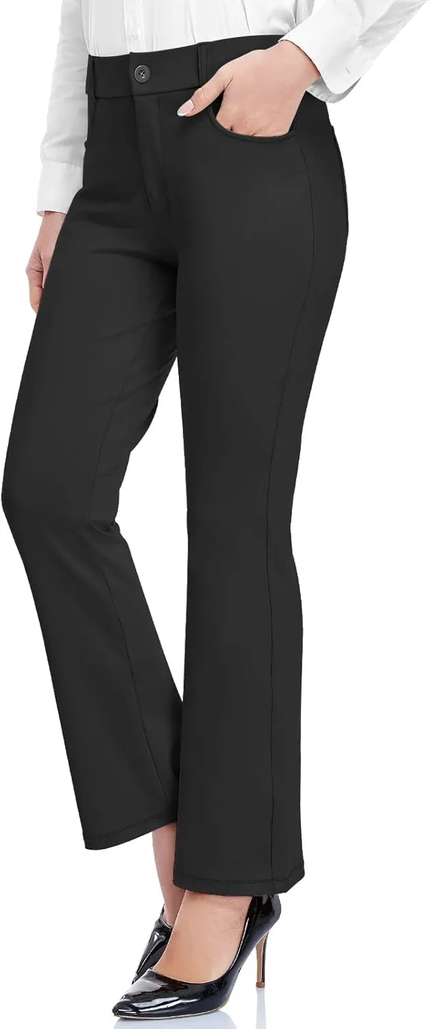 HISKYWIN Womens Dress Pants Stretch Work Office Business Slacks Comfy Yoga Golf Pants with Pockets