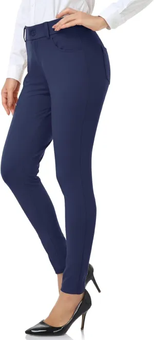 HISKYWIN Womens Dress Pants Stretch Work Office Business Slacks Comfy Yoga Golf Pants with Pockets