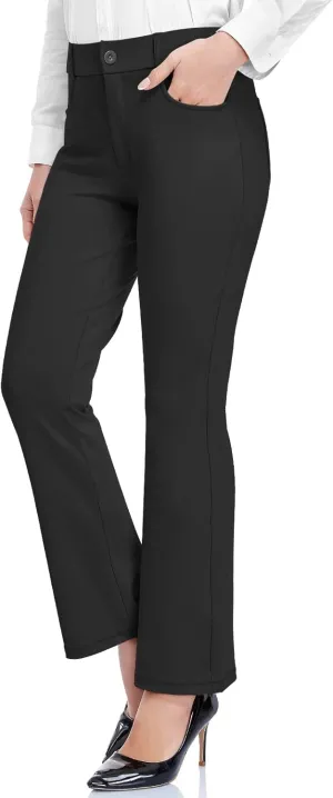 HISKYWIN Womens Dress Pants Stretch Work Office Business Slacks Comfy Yoga Golf Pants with Pockets