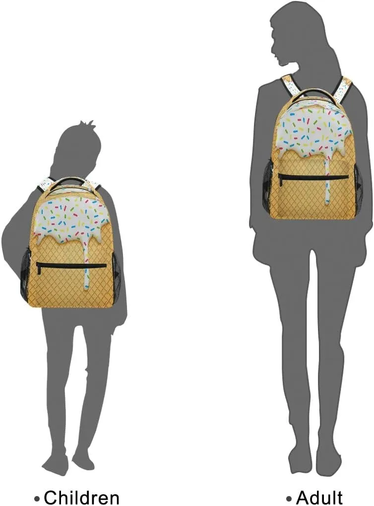 Ice Cream Cone Backpack Bookbags Laptop Backpack for Boys Girls Teens, College Backpack Water Resistant Travel Bookbag