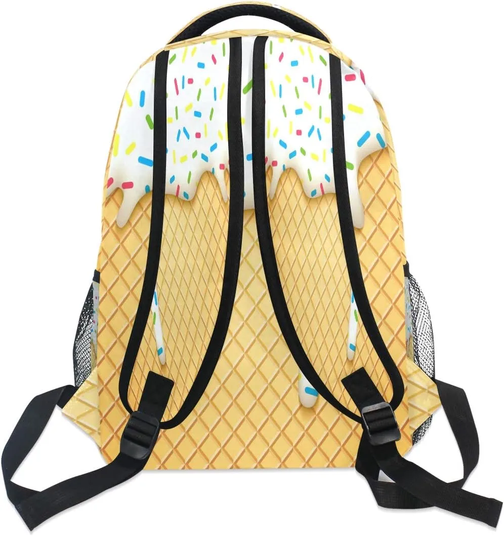 Ice Cream Cone Backpack Bookbags Laptop Backpack for Boys Girls Teens, College Backpack Water Resistant Travel Bookbag