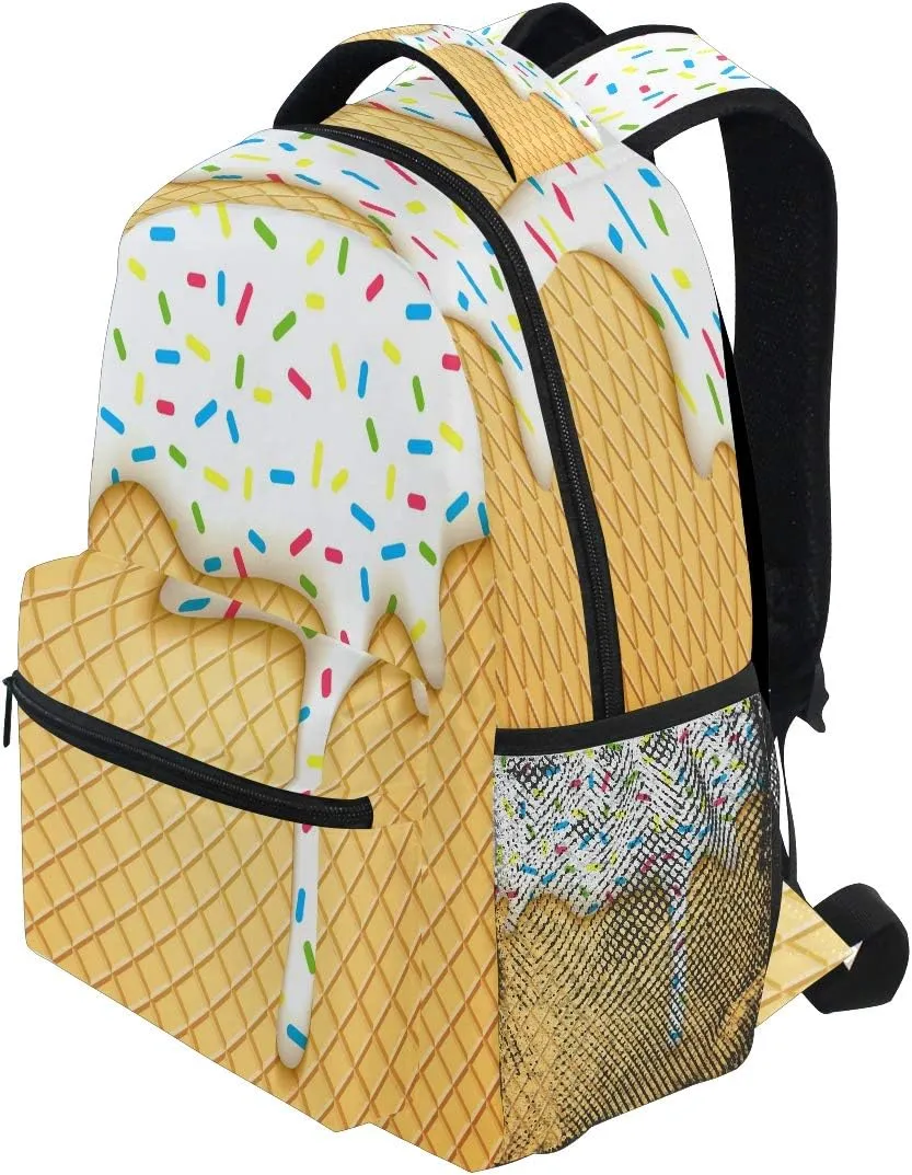 Ice Cream Cone Backpack Bookbags Laptop Backpack for Boys Girls Teens, College Backpack Water Resistant Travel Bookbag