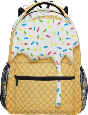 Ice Cream Cone Backpack Bookbags Laptop Backpack for Boys Girls Teens, College Backpack Water Resistant Travel Bookbag