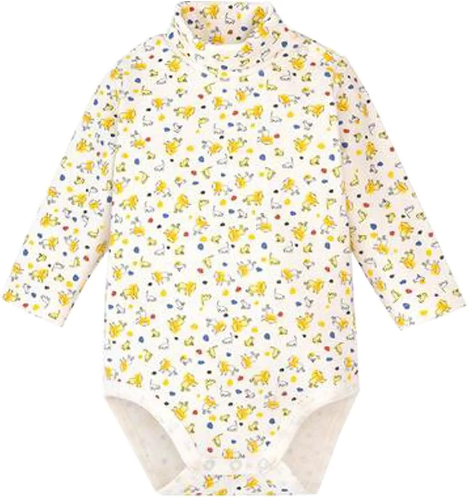Infant Baby Boys Girls Long Sleeves Thermal Onesies Turtle-Neck Baby Bodysuit Fall Winter Clothes Outfit