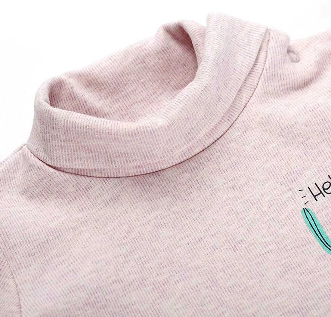 Infant Baby Boys Girls Long Sleeves Thermal Onesies Turtle-Neck Baby Bodysuit Fall Winter Clothes Outfit