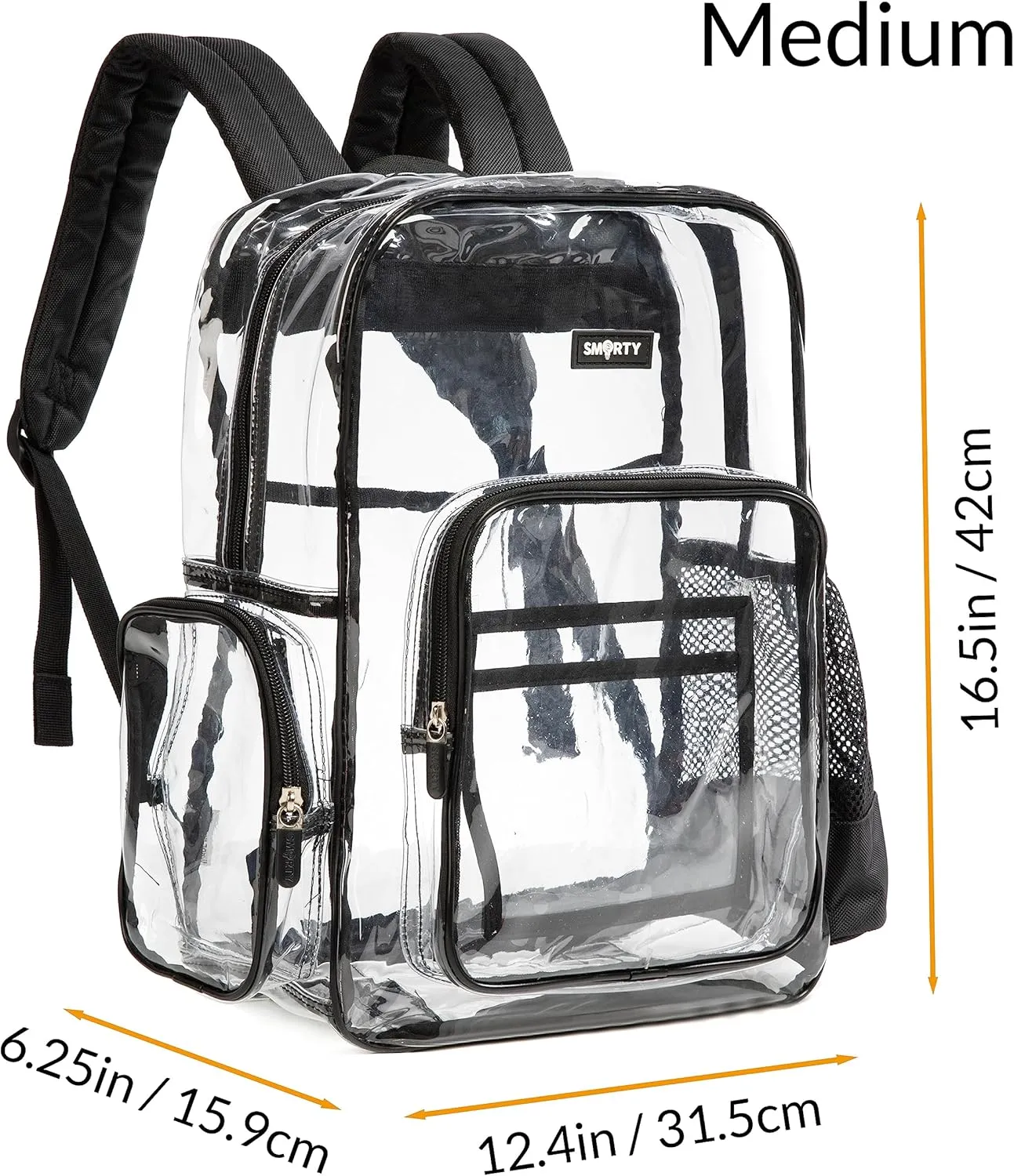 J.CARP Clear Bag Heavy Duty Backpack Durable Transparent See Through Bag