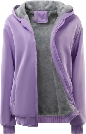 JiangWu Womens Fashion Fleece Sherpa Lined Hooded Coat Winter Thicken Warm Jacket
