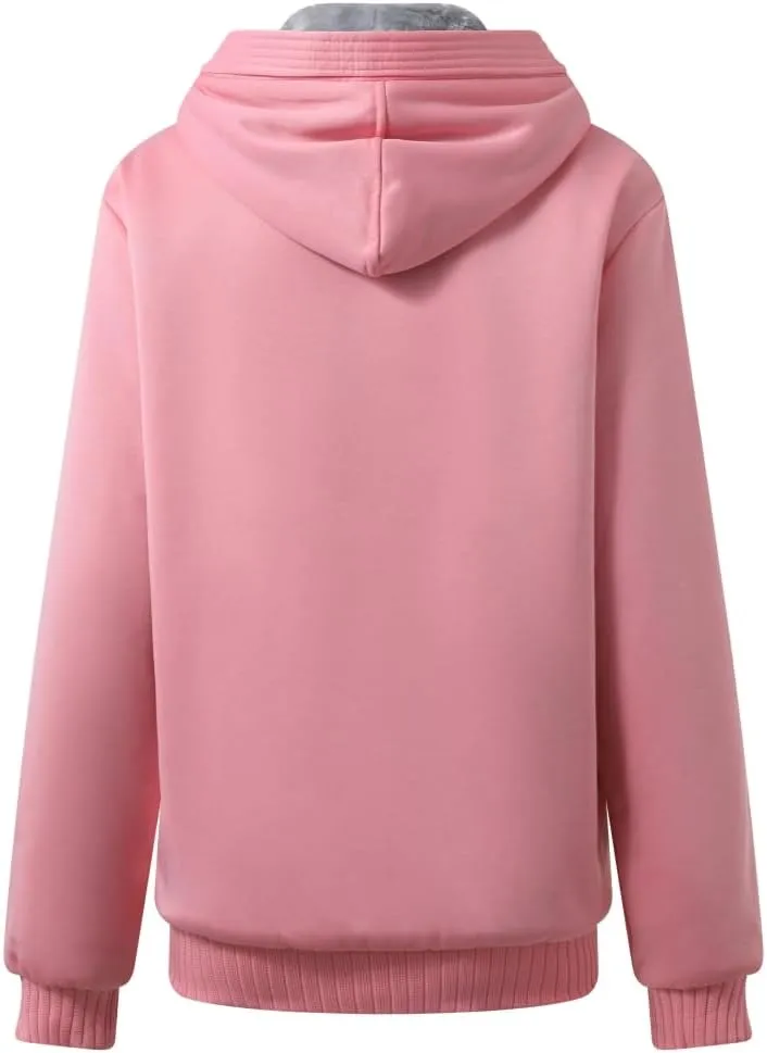 JiangWu Womens Fashion Fleece Sherpa Lined Hooded Coat Winter Thicken Warm Jacket