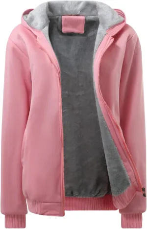 JiangWu Womens Fashion Fleece Sherpa Lined Hooded Coat Winter Thicken Warm Jacket