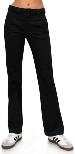 KHAKI & BLUE Women's Work Pants  High Rise Straight Leg Casual Trousers with Pockets