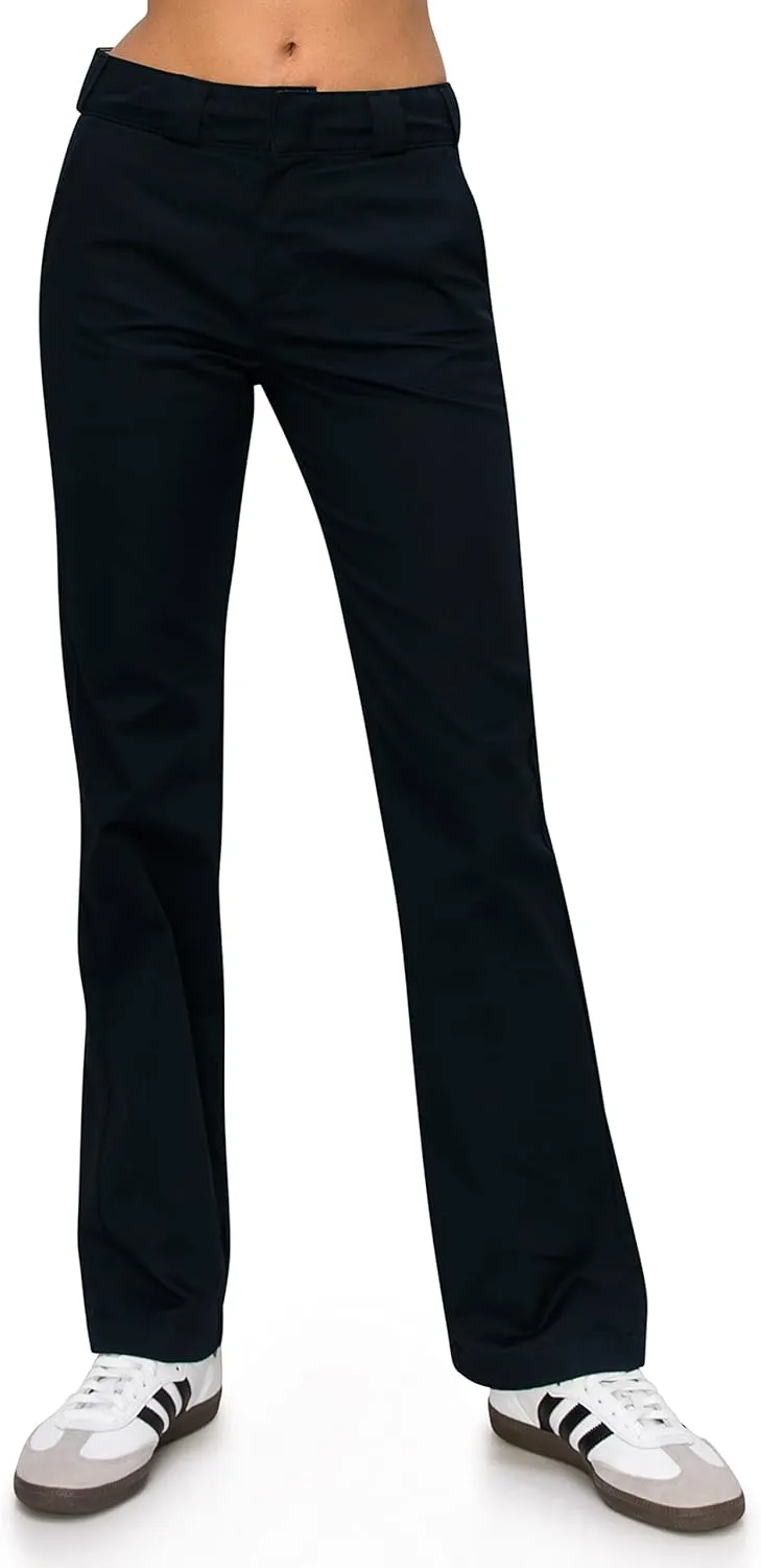 KHAKI & BLUE Women's Work Pants  High Rise Straight Leg Casual Trousers with Pockets
