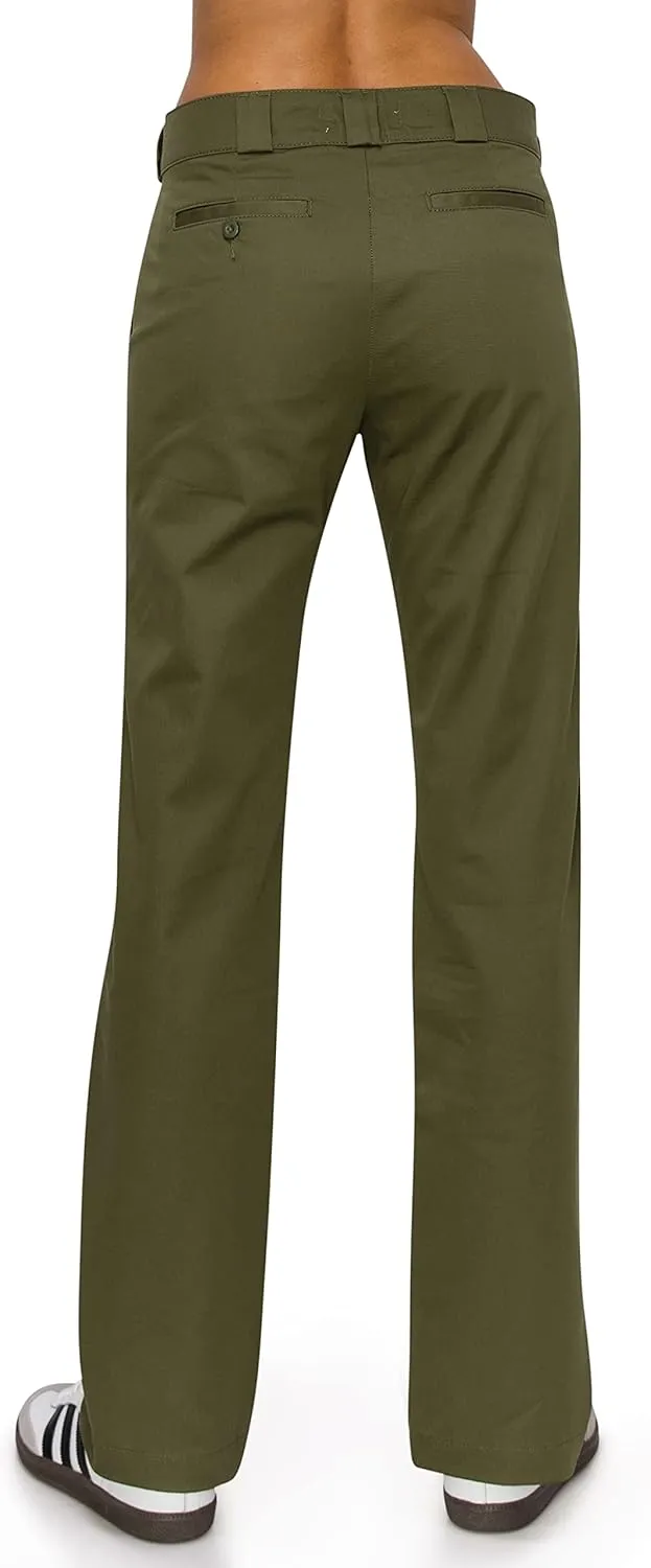 KHAKI & BLUE Women's Work Pants  High Rise Straight Leg Casual Trousers with Pockets