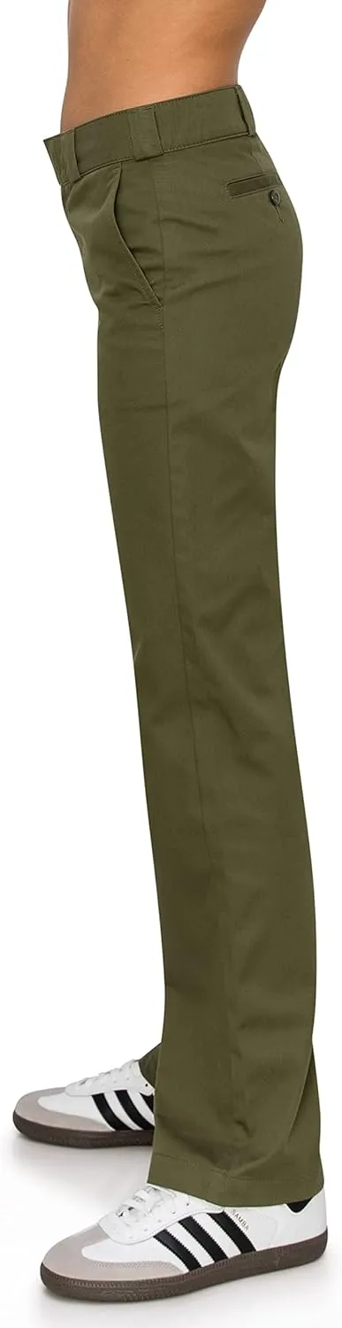 KHAKI & BLUE Women's Work Pants  High Rise Straight Leg Casual Trousers with Pockets