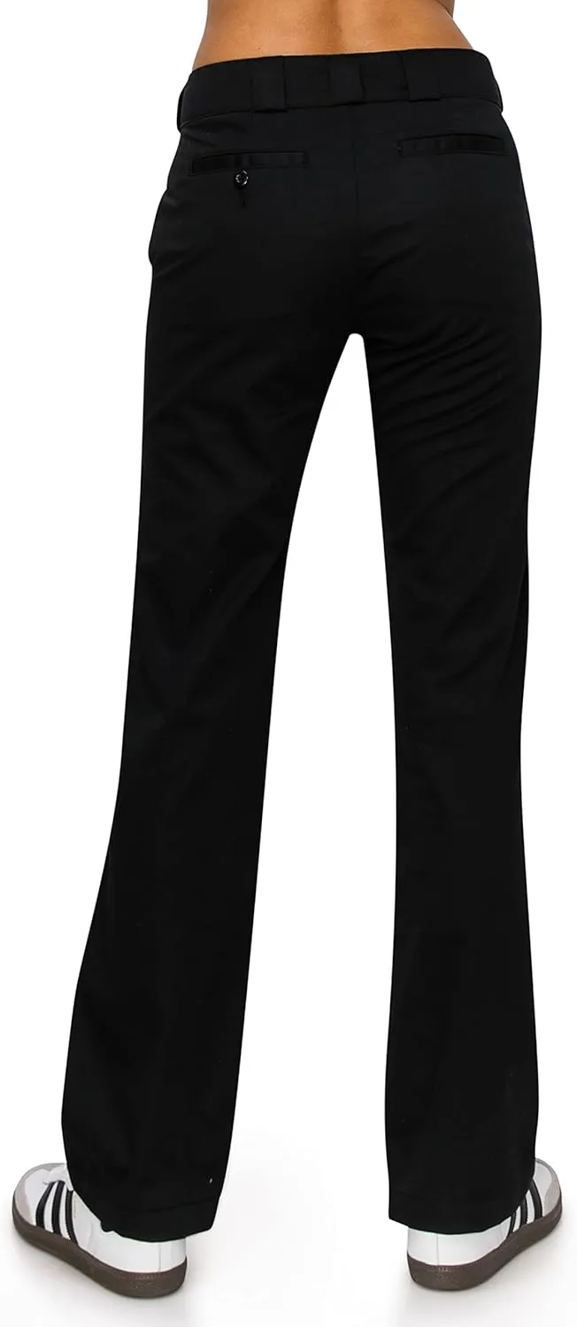KHAKI & BLUE Women's Work Pants  High Rise Straight Leg Casual Trousers with Pockets