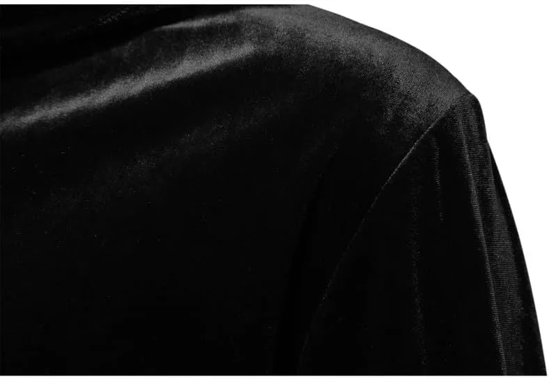 KISSQIQI Mens 2 Pieces Velour Tracksuits Velvet Outfits Sweatsuits Jogging Sport Suits Jacket Pants hooded Tracksuit