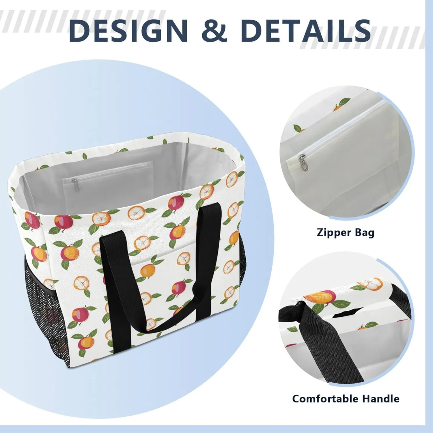 KLL Large Utility Tote Bag Canvas Collapsable Water Resistant Cars Tote Bag