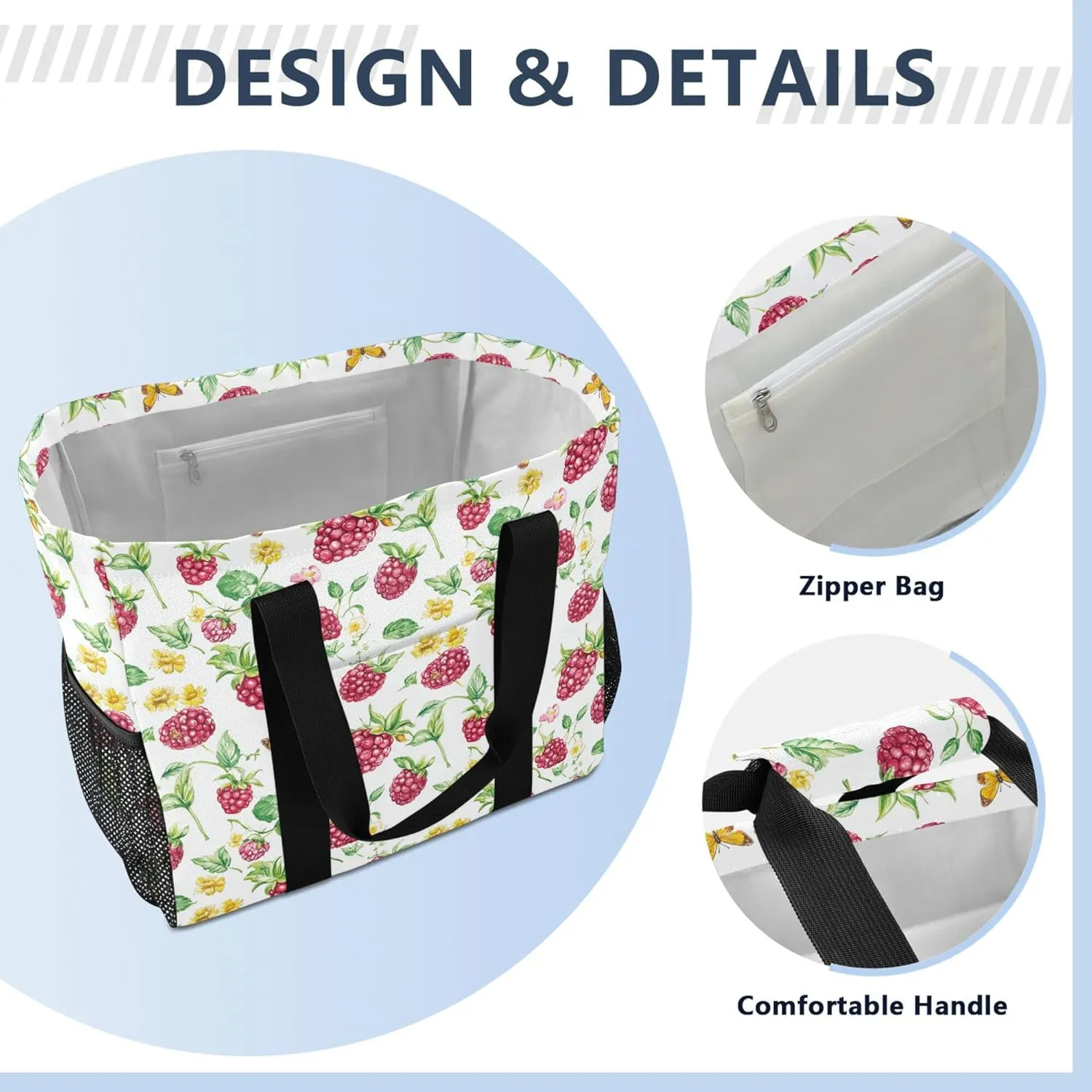 KLL Large Utility Tote Bag Canvas Collapsable Water Resistant Cars Tote Bag