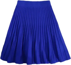 Knitted Pleated Short Skirt Women Autumn Winter Sexy Elastic High Waisted Casual Party Mini Skirt