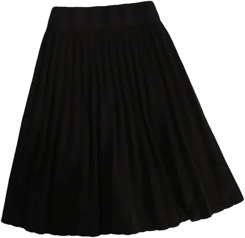 Knitted Pleated Short Skirt Women Autumn Winter Sexy Elastic High Waisted Casual Party Mini Skirt