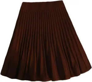Knitted Pleated Short Skirt Women Autumn Winter Sexy Elastic High Waisted Casual Party Mini Skirt