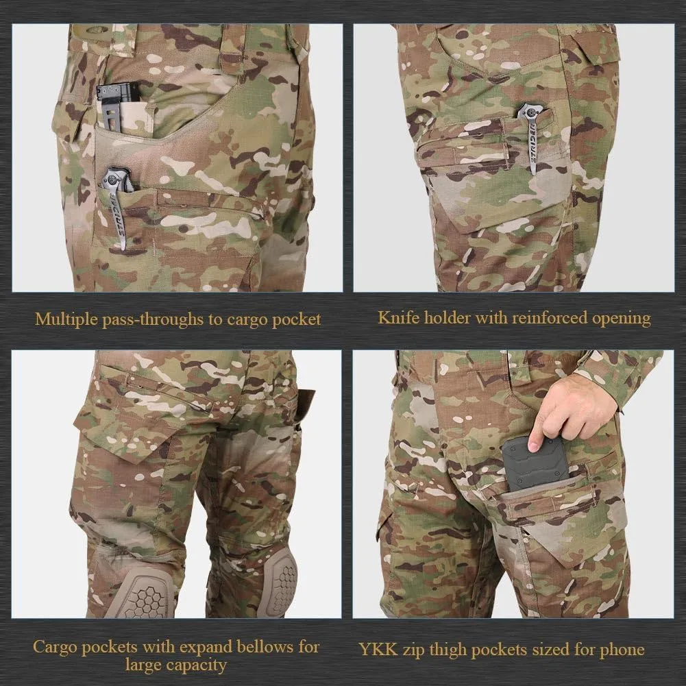 KRYDEX K4 Combat Pants with Knee Pads Ripstop Como Cargo Pants for Men