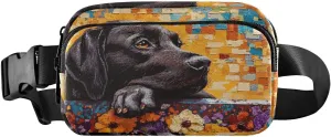 Labrador Flowers Fanny Packs for Women Men, Water Resistant Waist Pack Sling Bag Purse for Travel Hiking