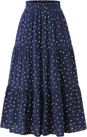 Ladies' Elastic Waist Skirt A Casual Pleated Skirt with Pockets in Spring Summer Autumn and Winter