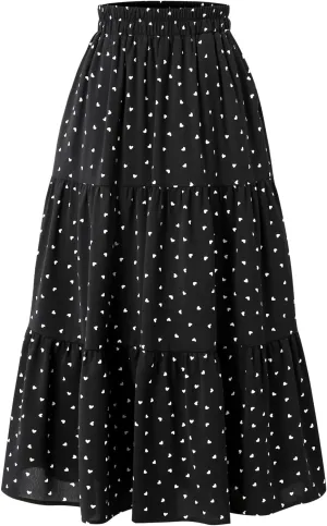 Ladies' Elastic Waist Skirt A Casual Pleated Skirt with Pockets in Spring Summer Autumn and Winter