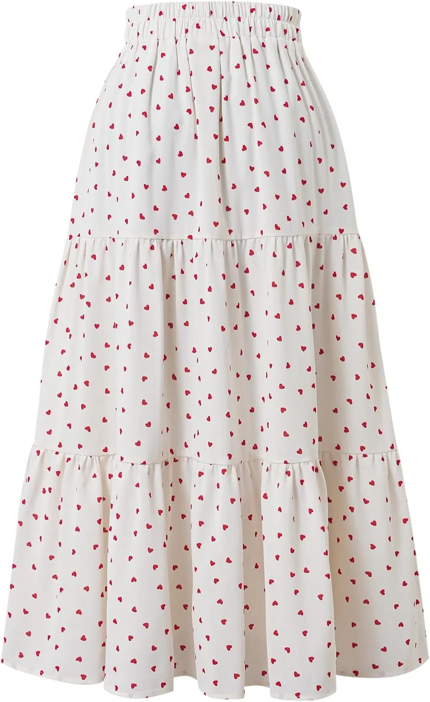 Ladies' Elastic Waist Skirt A Casual Pleated Skirt with Pockets in Spring Summer Autumn and Winter