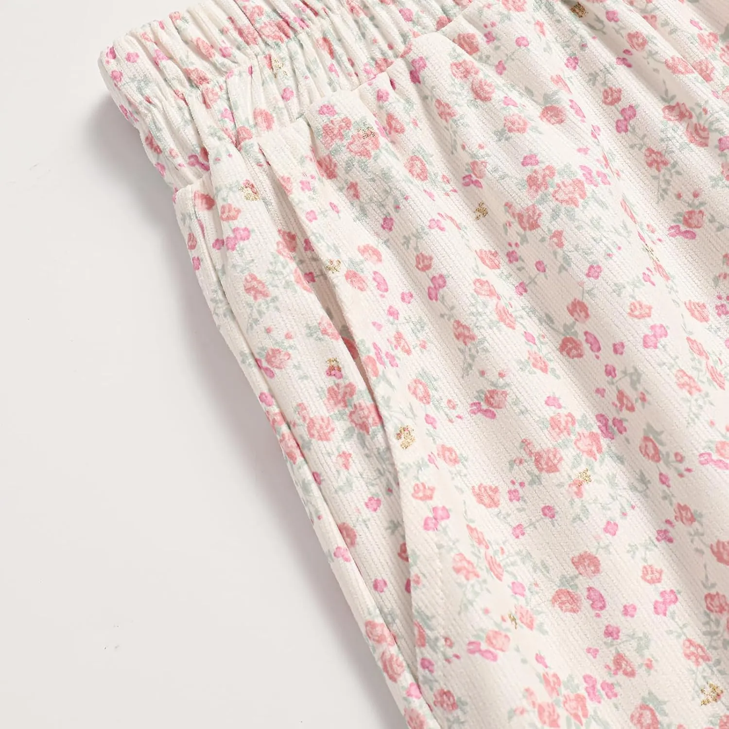 Ladies' High-Waisted Printed Skirt with Elastic Waist and Pleated Skirt in Spring Summer Autumn and Winter