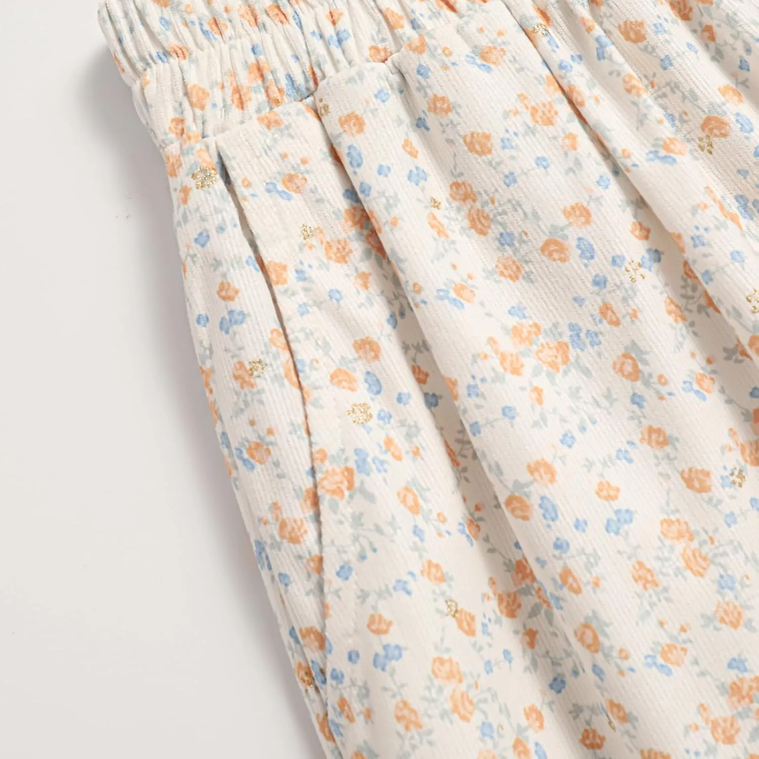 Ladies' High-Waisted Printed Skirt with Elastic Waist and Pleated Skirt in Spring Summer Autumn and Winter