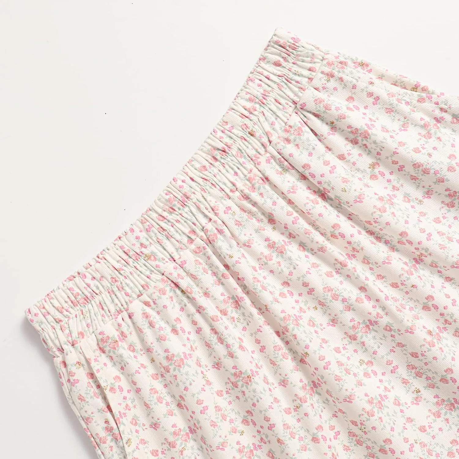 Ladies' High-Waisted Printed Skirt with Elastic Waist and Pleated Skirt in Spring Summer Autumn and Winter