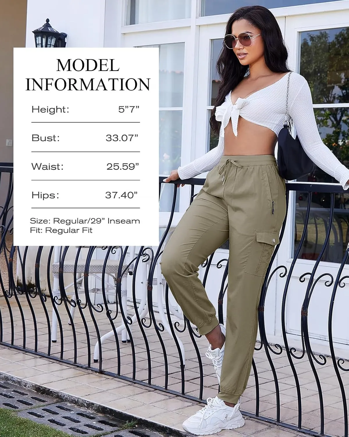 LadyJoy Cargo Pants Women Hiking Cargo Joggers for Women Lightweight Scrub Summer Pants with Pockets Golf Travel