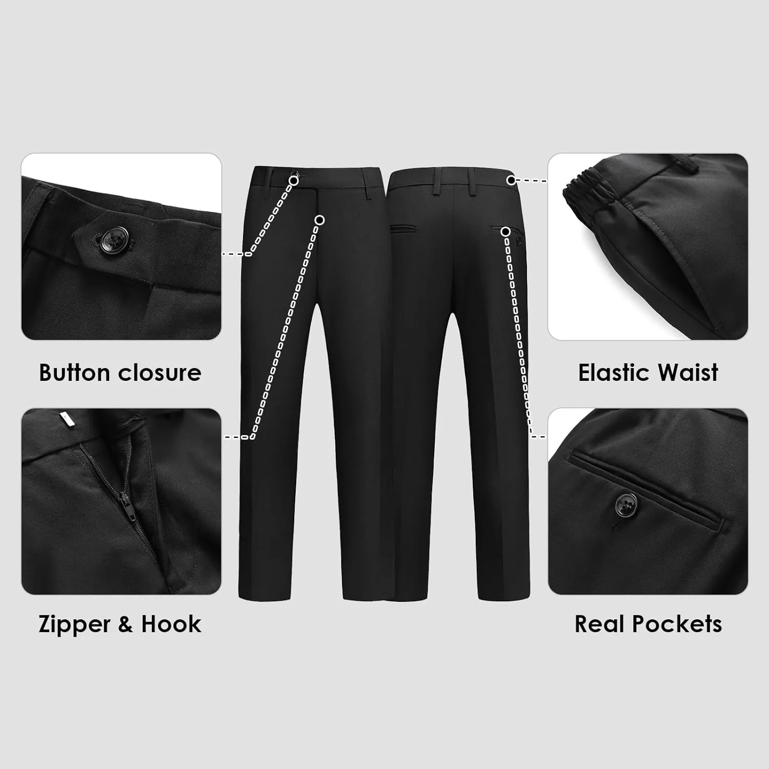 Lamgool Boys Velvet Suit Set Slim Fit Tuxedo Kids Formal Outfit 4 Piece with Blazer Jacket Shirt Pant Bow Tie for Wedding