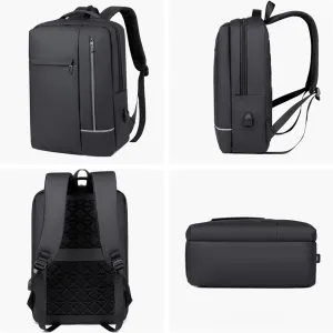 Laptop Backpack, Business Travel Backpack for Men Women, Water Resistant Anti-Theft Daypack, USB Charging Port (Black)