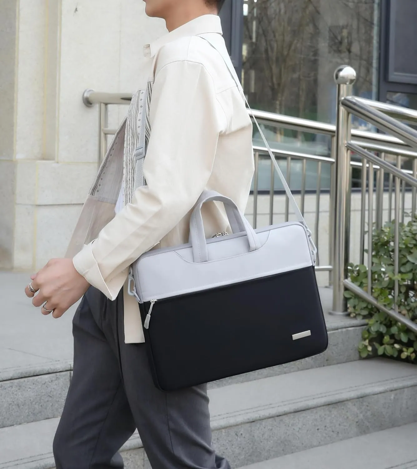 Laptop Sleeve Case, 12-15.6 inch Slim Water-resistant Oxford Laptop Messenger Shoulder Bag with Shoulder Strap