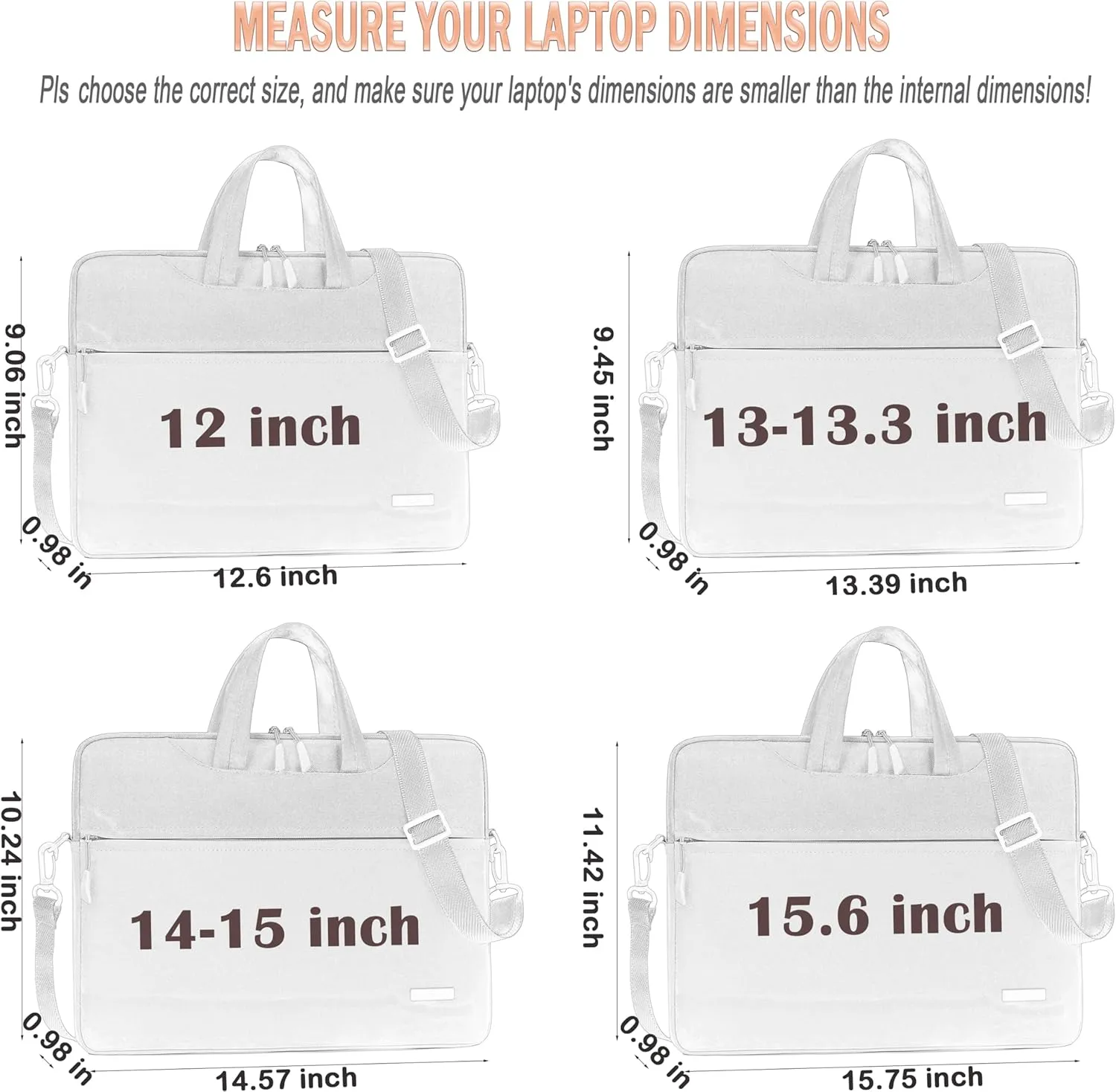 Laptop Sleeve Case, 12-15.6 inch Slim Water-resistant Oxford Laptop Messenger Shoulder Bag with Shoulder Strap