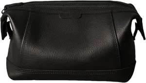 Leather Toiletry Bag, Travel Toiletry Bag for Men Hanging Dopp Kit Leather Toiletry Organizer Water-Resistant(Black)